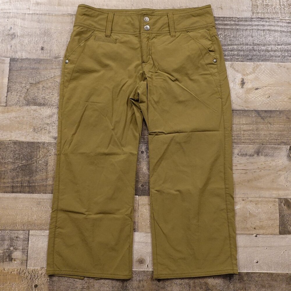 Athleta Crop‎ Capris women's 4 green open hems